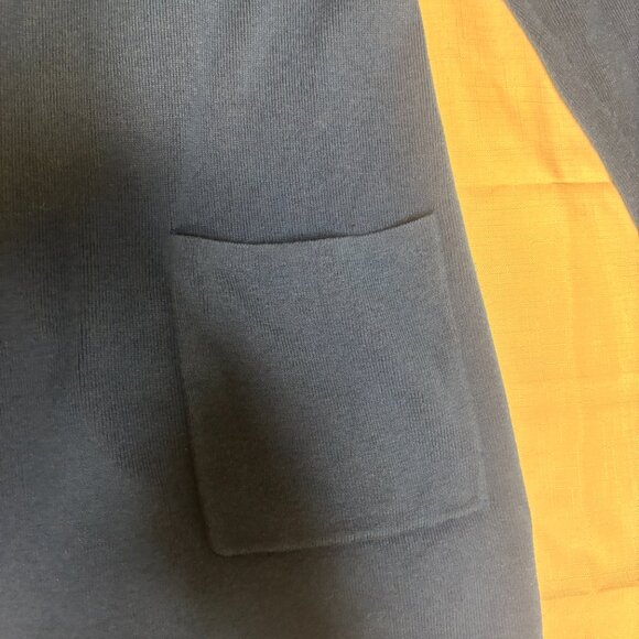 J. Jill Cotton Blend Open Cardigan Pocket Long L Blue - Picture 5 of 5